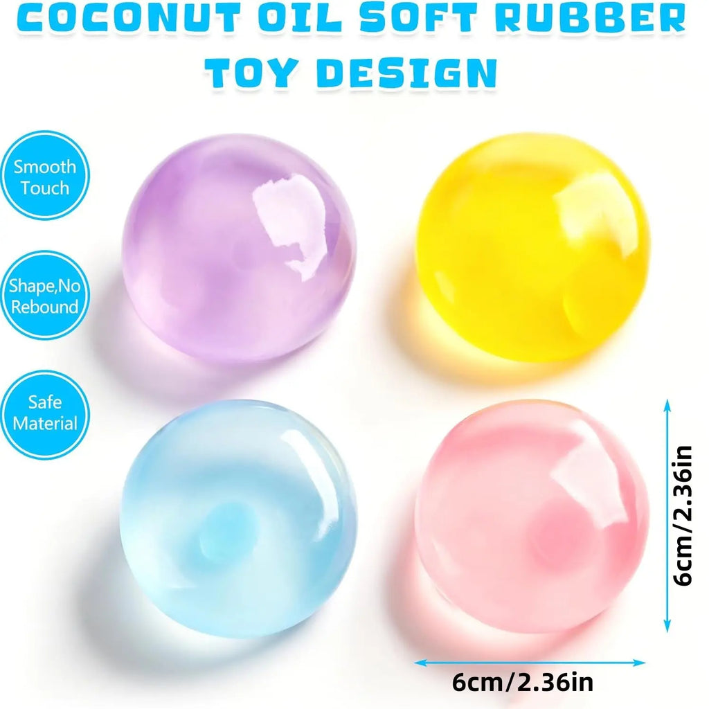 Coconut Oil Stress Ball, Moldable Slow Rebound, Handmade Squeezing Ball, Squishy Squeeze Fidget, Anxiety Relief Toy, Flexible Sensory Fidget, Fidget Toy, Mellow Squishy, 1 Count