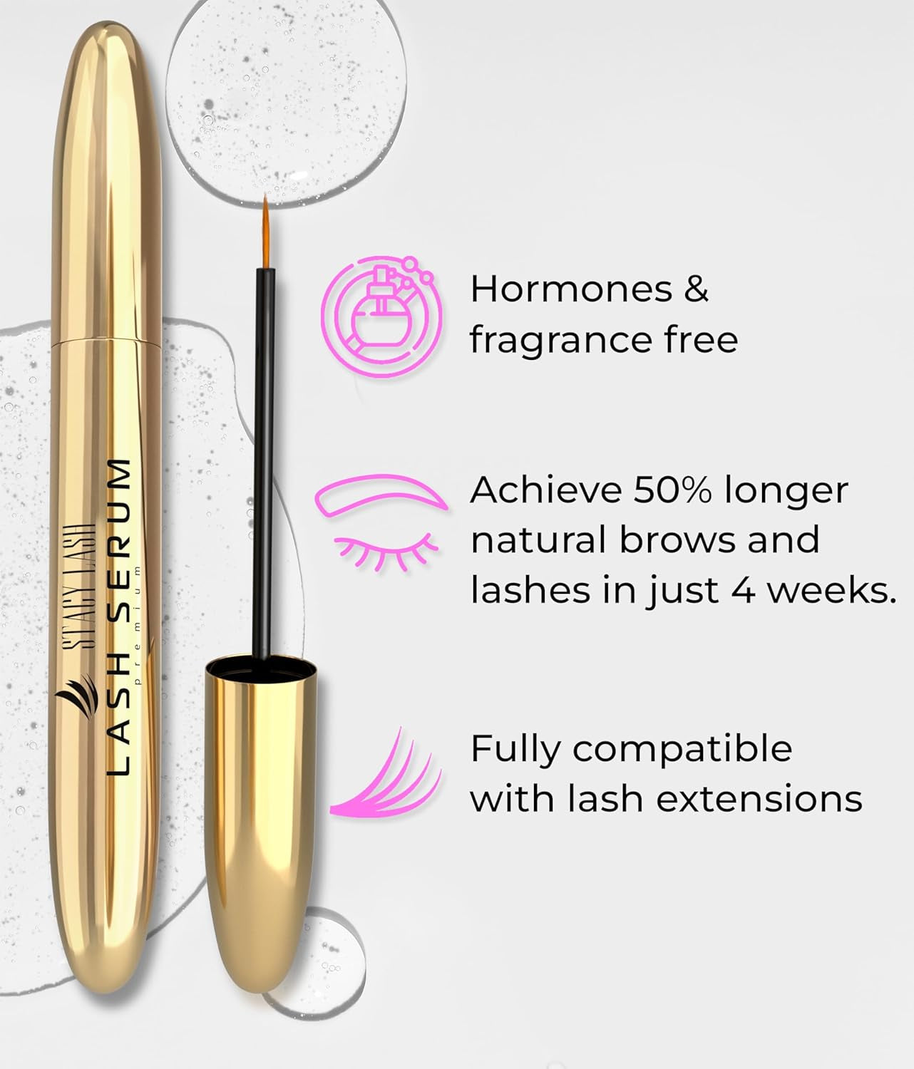 Shampoo 100Ml Cleaning Kit of Korean Makeup Remover (Foam Cleanser) & Shampoo Brush & Mascara Brush Bundle with Eyelash Serum 5Ml for Lash Growth and Thickness