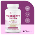 Magnesium Complex for Women, 240 Vegetarian Capsules | 20-In-1 Formula - Magnesium Blend with Vitamin D3, K2, Ashwagandha & More | Filler Free, Non-Gmo